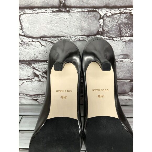 Cole Haan Silver Metallic Leather Peep Toe Pumps Stiletto Heels Women Sz 8.5B US - Picture 16 of 16